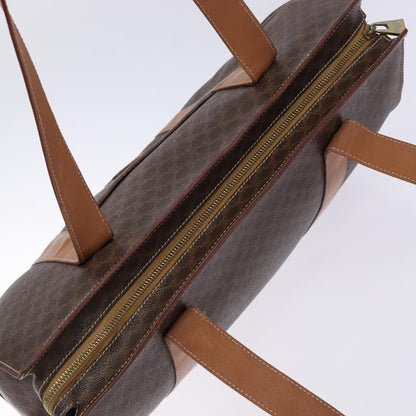 Celine Macadam Handbag Macadam with leather, BROWN, LEATHER, Handbag