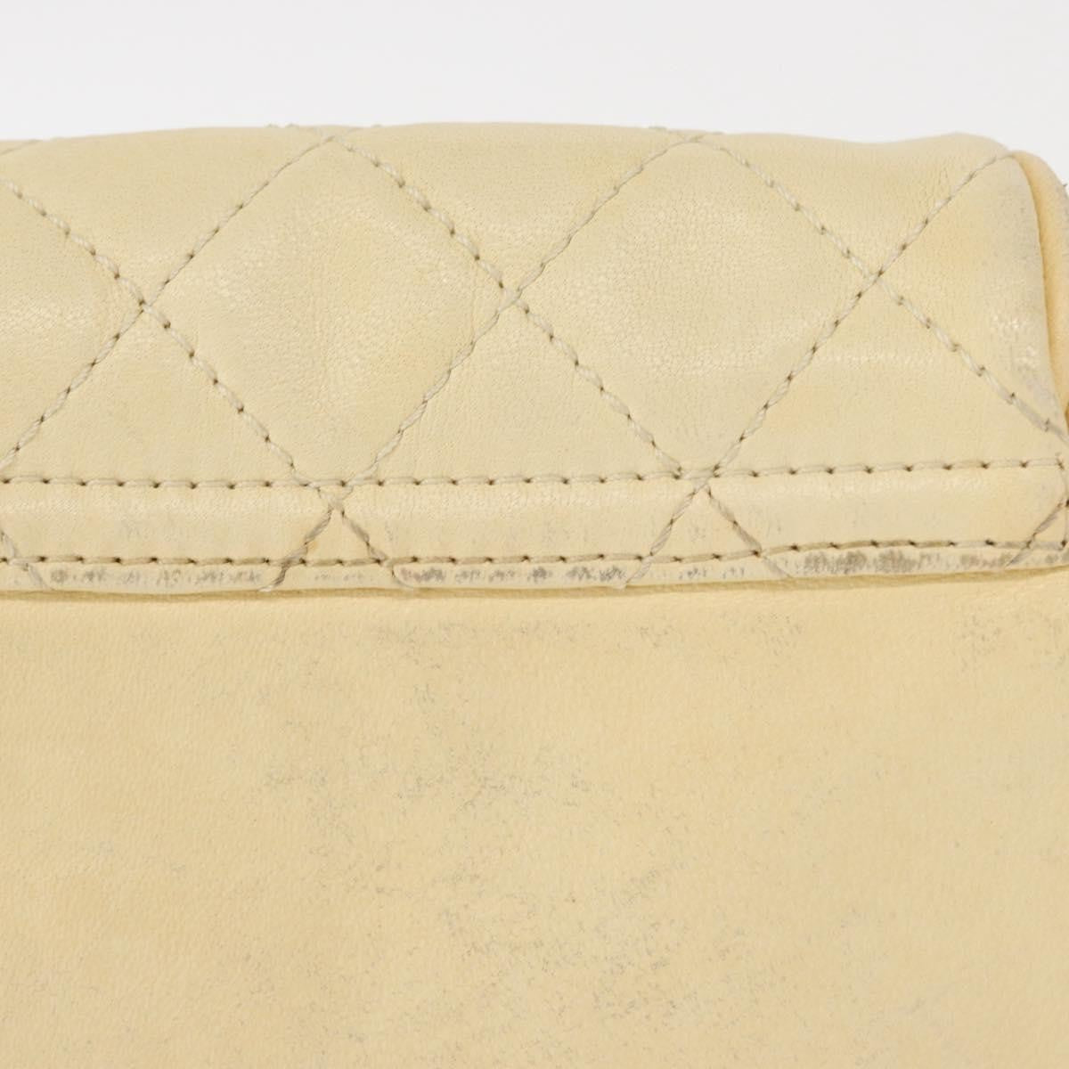Chanel Matelasse Chain Shoulder Bag Leather, IVORY, LEATHER, Shoulder bag