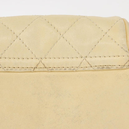 Chanel Matelasse Chain Shoulder Bag Leather, IVORY, LEATHER, Shoulder bag