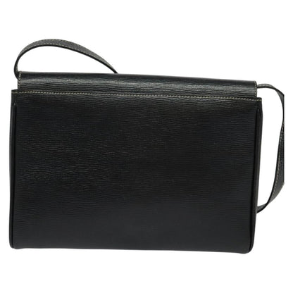 Celine Vintage Circle Logo Crossbody Bag Leather, BLACK, LEATHER, Crossbody bag