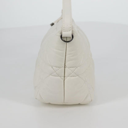 Christian Dior DiorTravel Nomad Pouch Macrocannage Quilt Calfskin, WHITE, LEATHER, Clutche & pouche