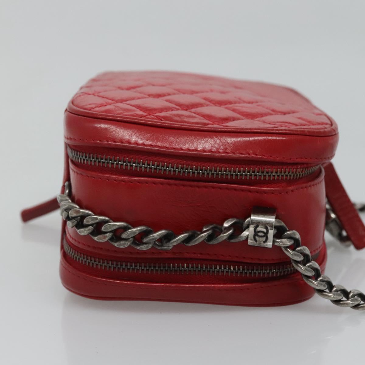 Chanel Coco Boy Camera Bag Quilted Leather, RED, LEATHER, Crossbody bag