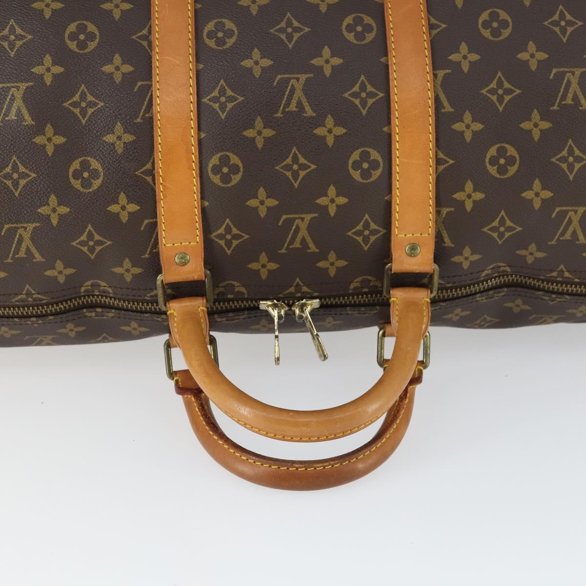 Louis Vuitton Keepall Bag Monogram Canvas, BROWN, CANVAS, Travel bag