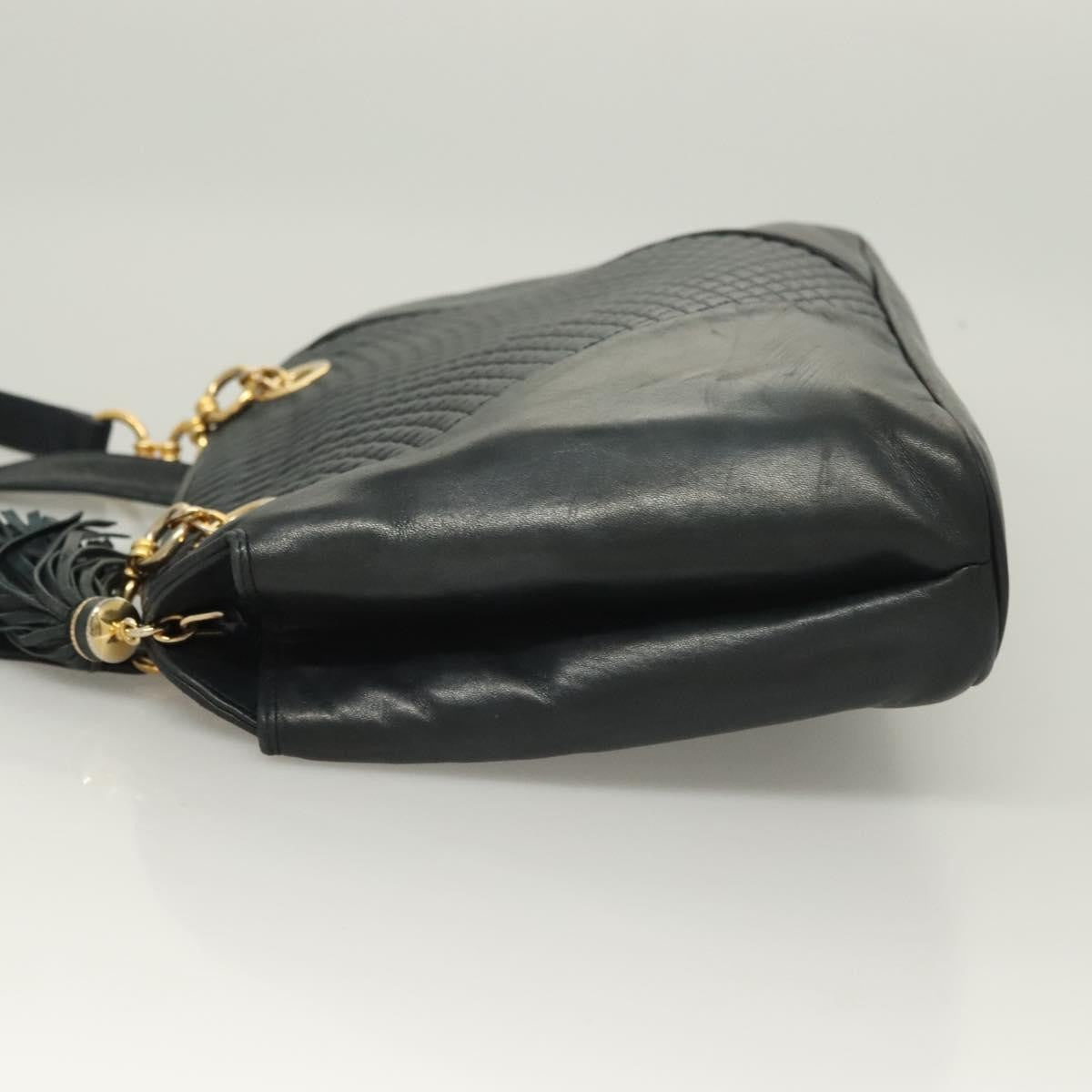 Bally Vintage Shoulder Bag Quilted leather, Black, Leather, Handbag