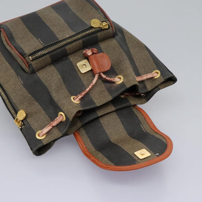 Fendi Pequin Front Pocket Backpack Coated Canvas, BROWN, CANVAS, Backpack