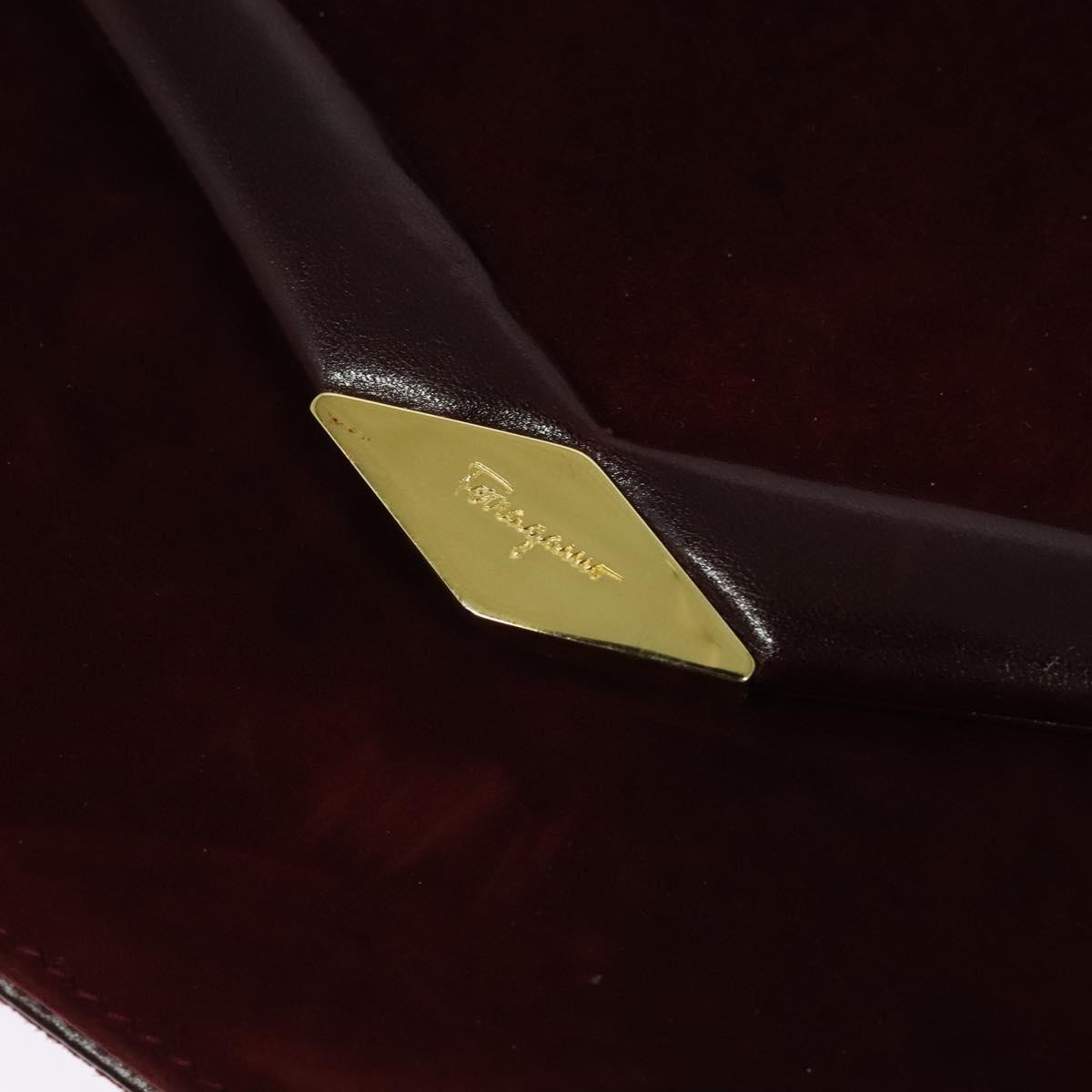 Salvatore Ferragamo Flap Shoulder Bag Suede, BURGUNDY, SUEDE, Shoulder bag