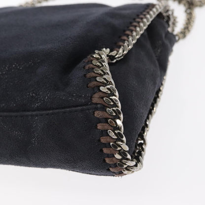Stella McCartney Falabella Fold Over Crossbody Bag Shaggy Deer, NAVY, POLYESTER, Shoulder bag