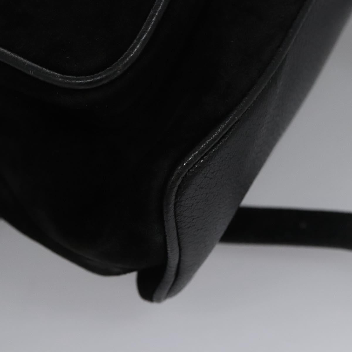 Gucci Vintage Bamboo Backpack Leather, BLACK, SUEDE, Backpack