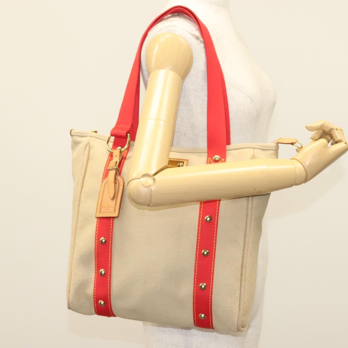 Louis Vuitton Antigua Tote Canvas, BEIGE, CANVAS, Tote bag