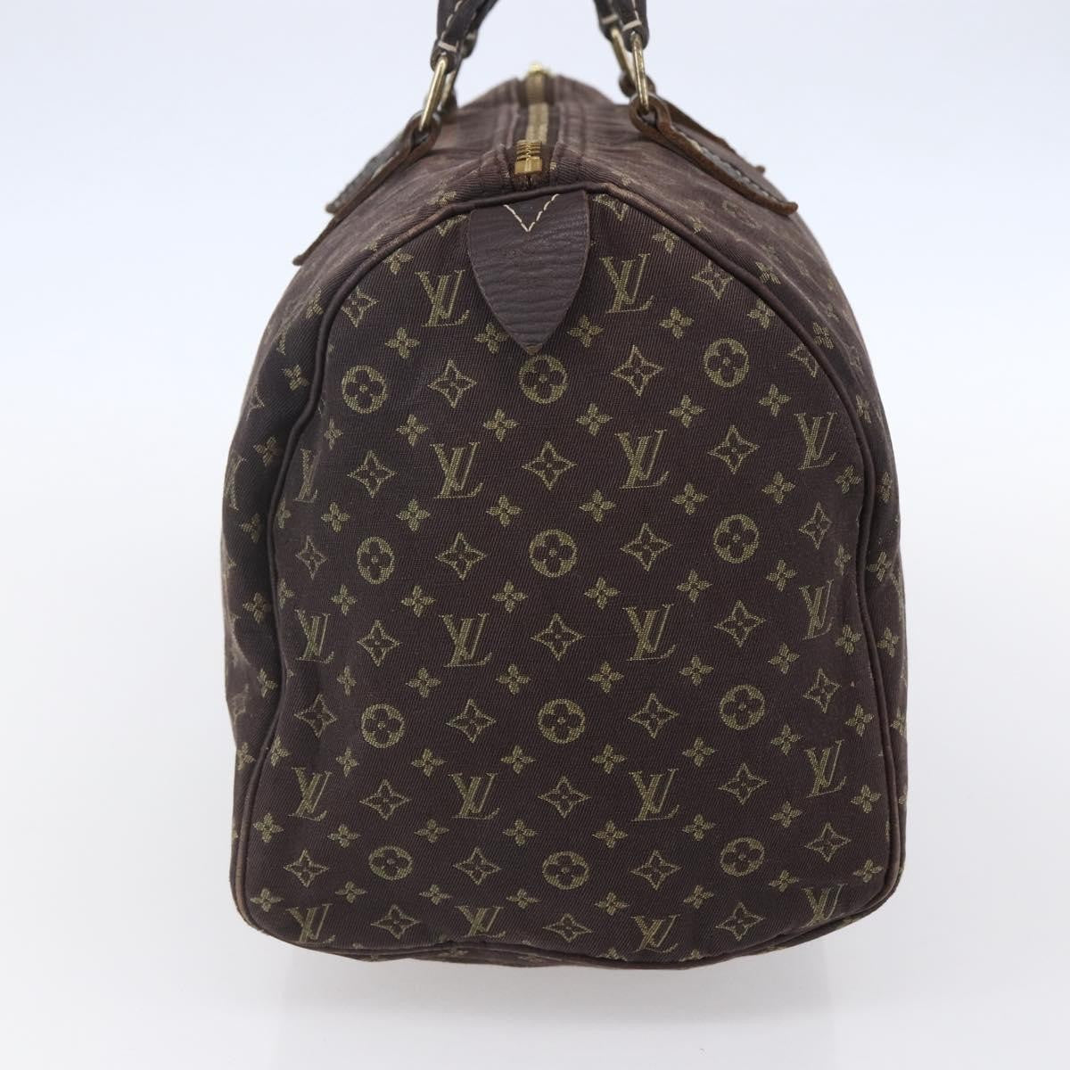 Louis Vuitton Speedy Handbag Mini Lin, BROWN, CANVAS, Handbag