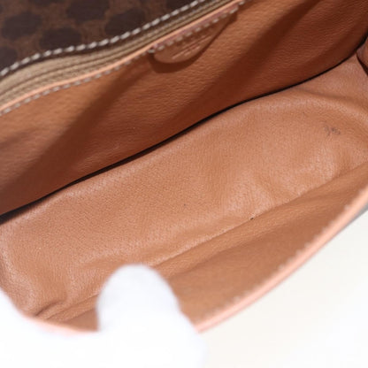 Celine Vintage Macadam Shoulder Bag Canvas and Leather, BROWN, CANVAS, Shoulder bag