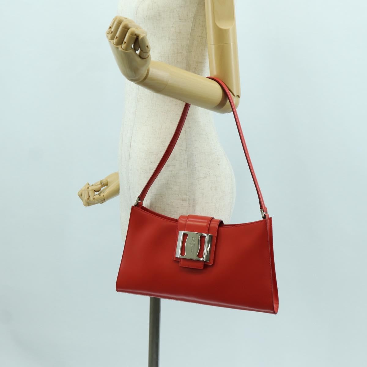 Salvatore Ferragamo Vintage Shoulder Bag Leather, Red, Leather, Shoulder Bag