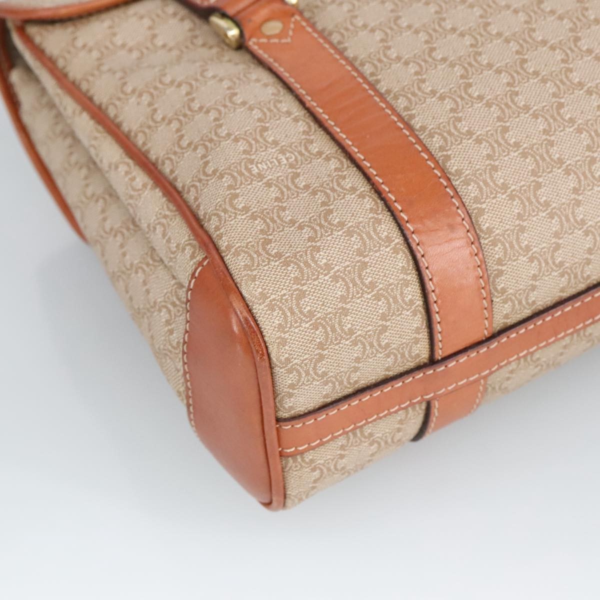 Celine Vintage Macadam Handbag Macadam, BEIGE, PVC,CANVAS, Handbag