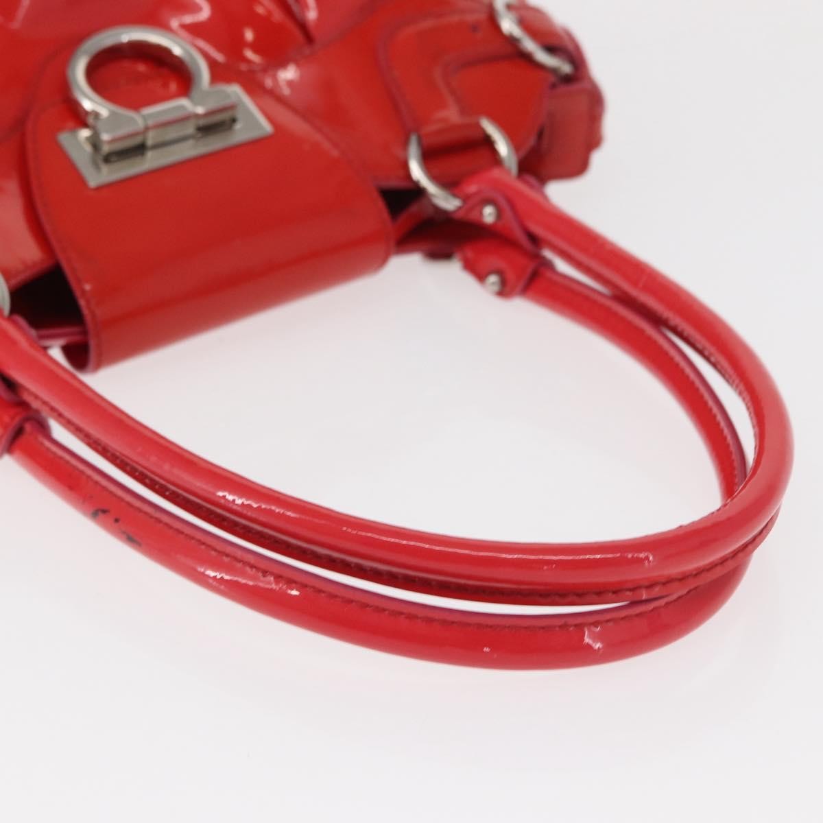 Salvatore Ferragamo Gancini handbag Patent leather, RED, PATENT_LEATHER, Handbag