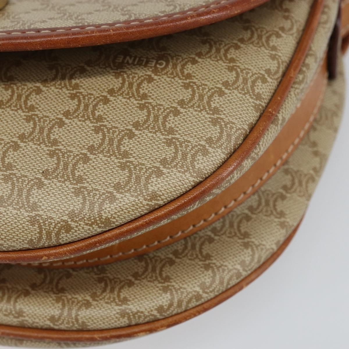Celine Macadam Shoulder Bag PVC Leather, BEIGE, PVC, Shoulder bag