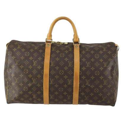 Louis Vuitton Keepall Bag Monogram Canvas, BROWN, CANVAS, Travel bag