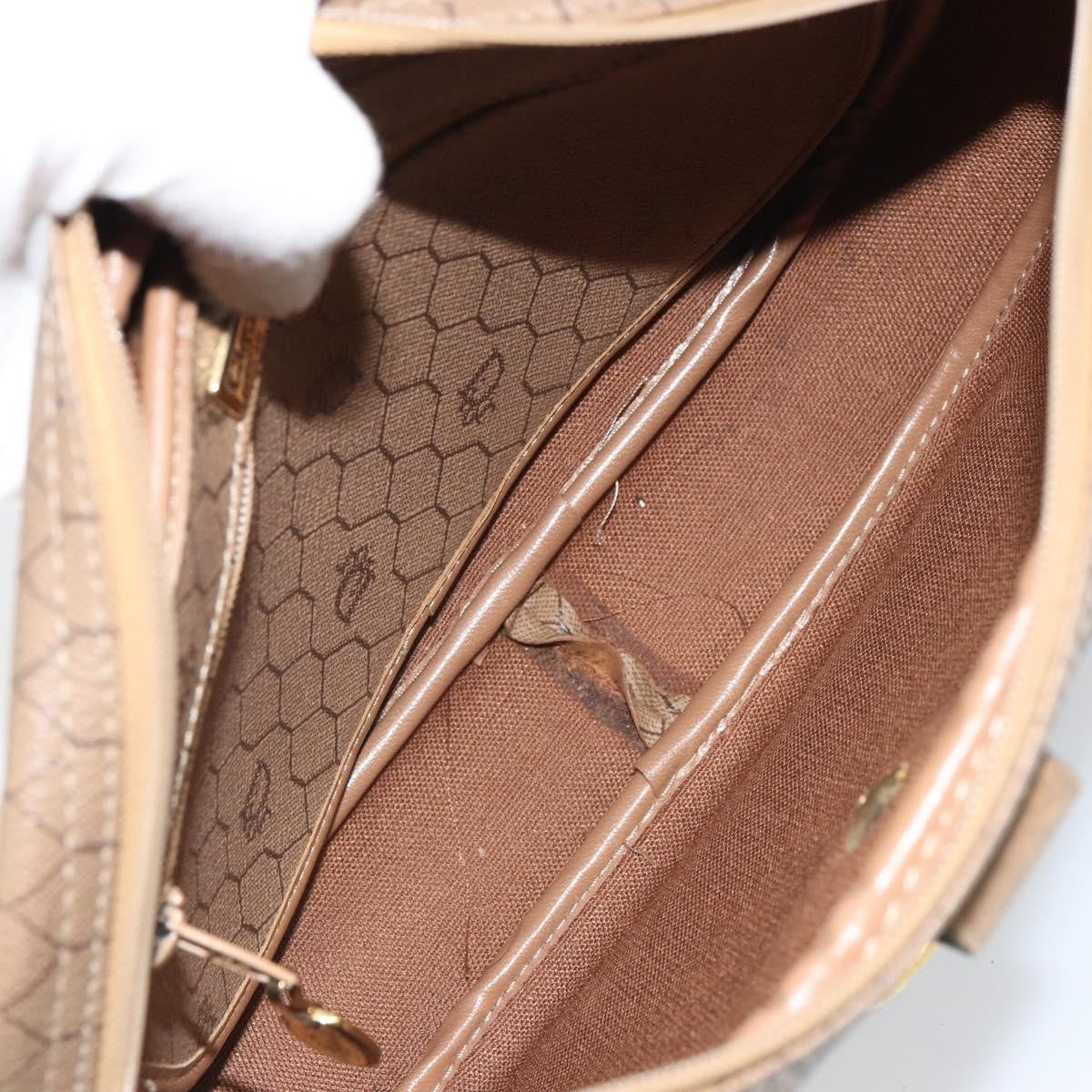 Christian Dior Vintage Honeycomb Shoulder Bag Canvas and Leather, BEIGE, CANVAS, Shoulder bag