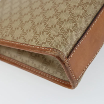 Celine Circle Logo Macadam Pouch Canvas and Leather, BEIGE, CANVAS, Clutche & pouche