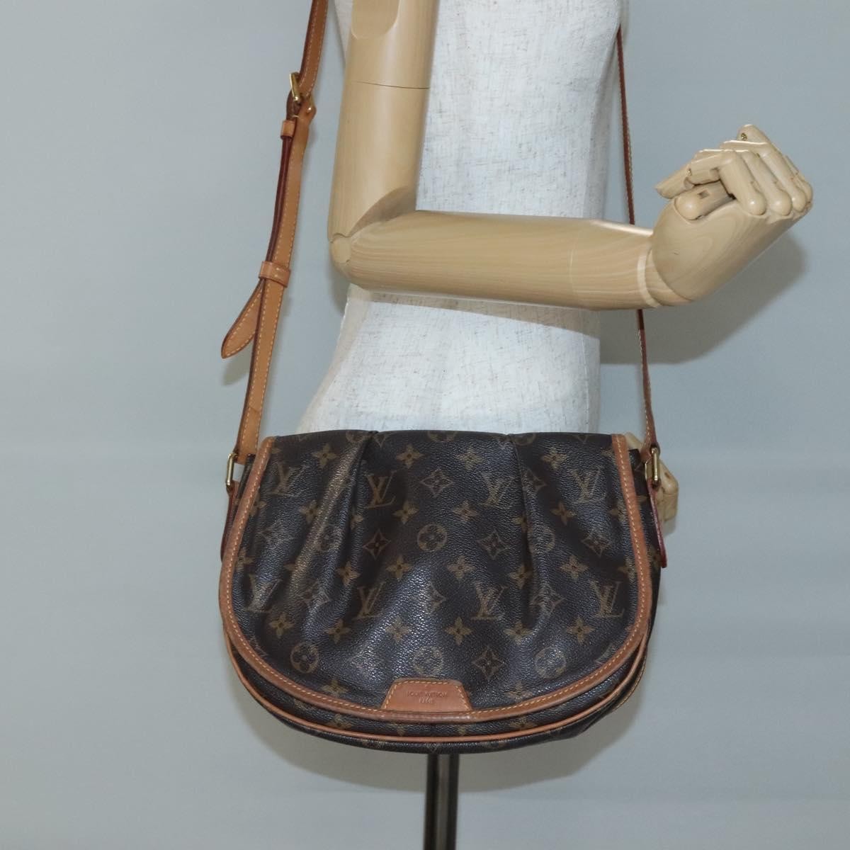 Louis Vuitton Menilmontant Handbag Monogram Canvas, BROWN, CANVAS, Shoulder bag