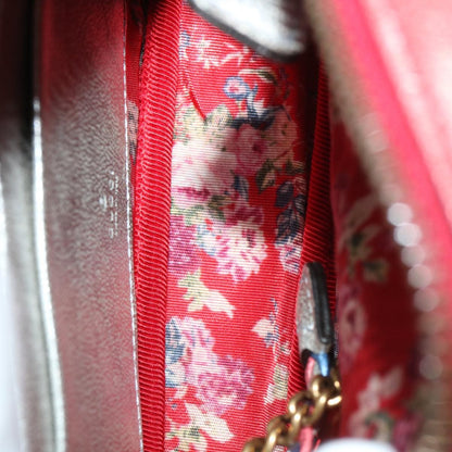 Gucci Trapuntata Camera Shoulder Bag Quilted Laminated Leather, RED, LEATHER, Shoulder bag