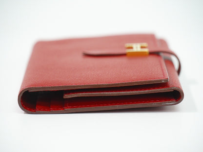 Hermes Bearn Wallet Epsom, RED, LEATHER, Wallets