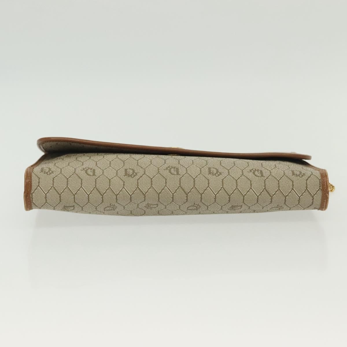 Christian Dior Vintage Honeycomb chain Canvas, BEIGE, CANVAS, Handbag