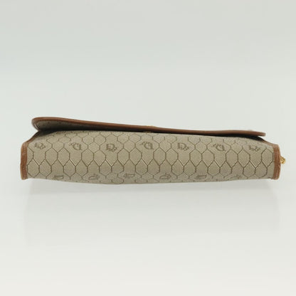 Christian Dior Vintage Honeycomb chain Canvas, BEIGE, CANVAS, Handbag