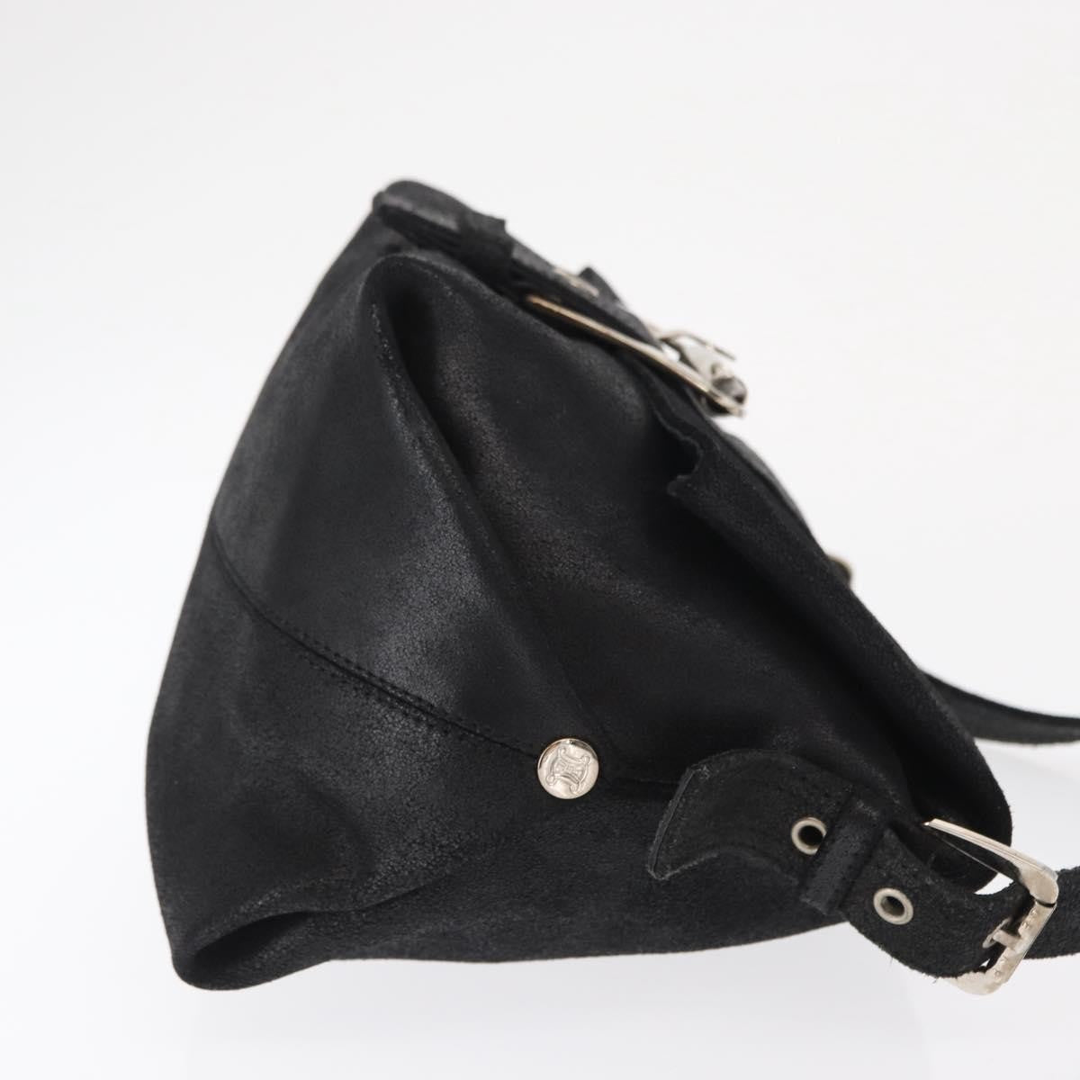 Celine Vintage Shoulder Bag Leather, BLACK, LEATHER, Shoulder bag