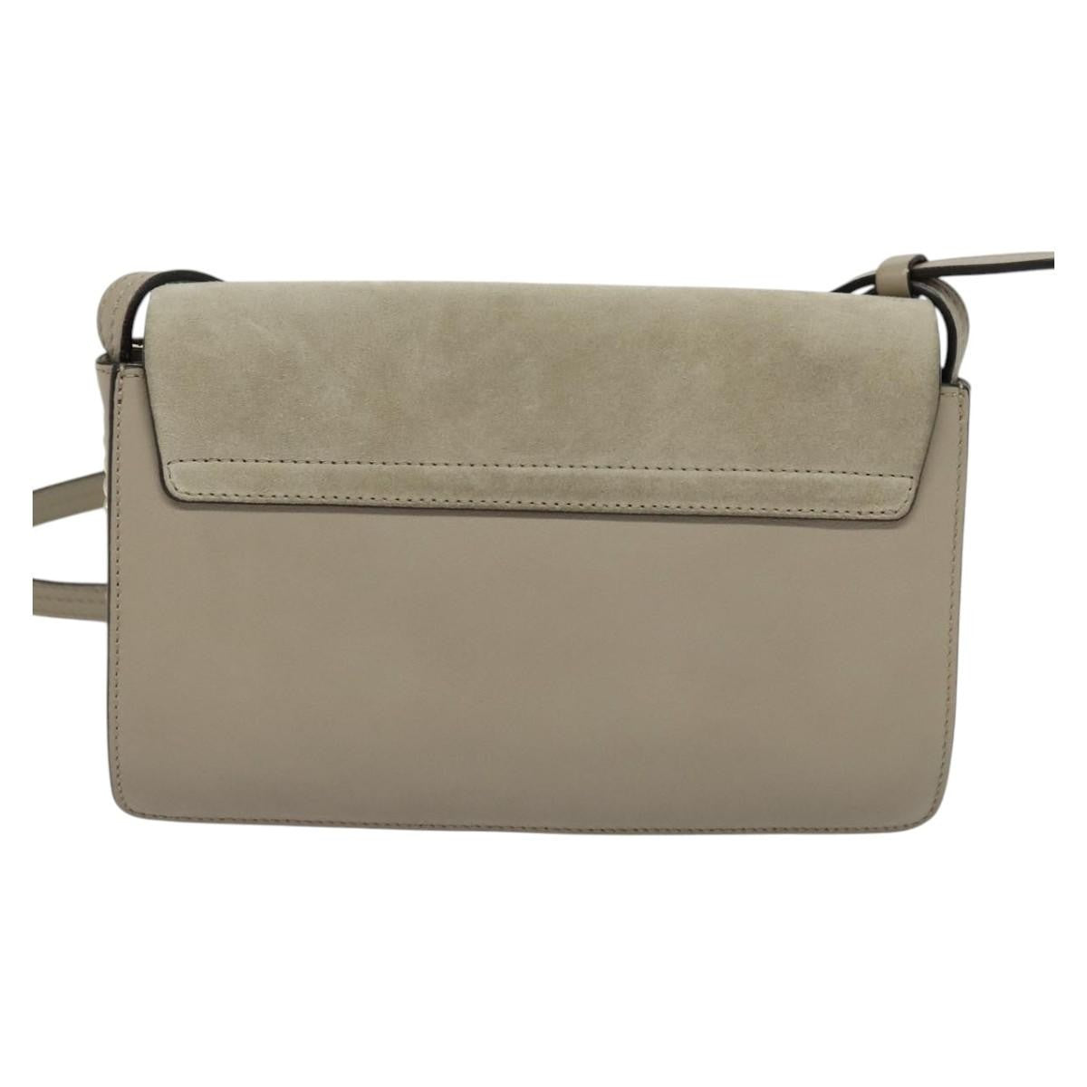 Chloe Faye Crossbody Leather and Suede, Gray, Suede, Shoulder Bag