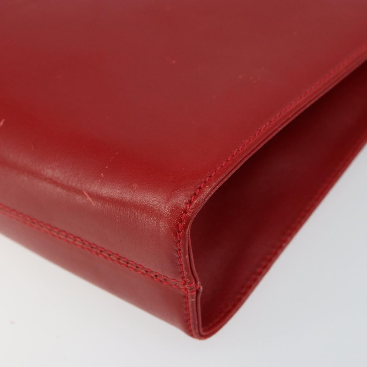 Salvatore Ferragamo Vintage Gancini Chain Shoulder Bag Leather, RED, LEATHER, Shoulder bag