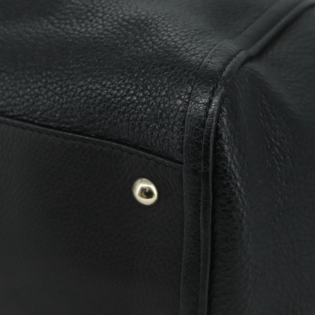 Gucci Soho Shoulder Bag Leather, BLACK, LEATHER, Handbag