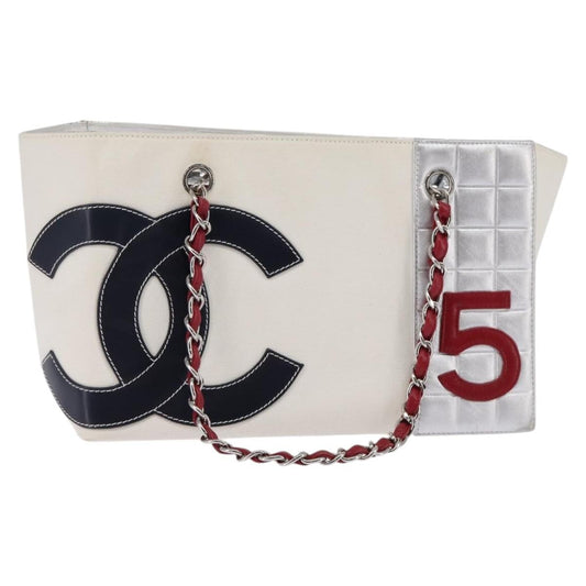 Chanel No.5 Tote Canvas and Leather, WHITE, CANVAS, Tote bag