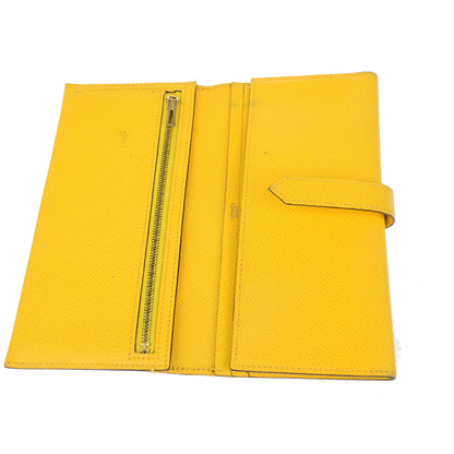 Hermes Bearn Trifold Wallet Epsom, YELLOW, LEATHER, Wallets