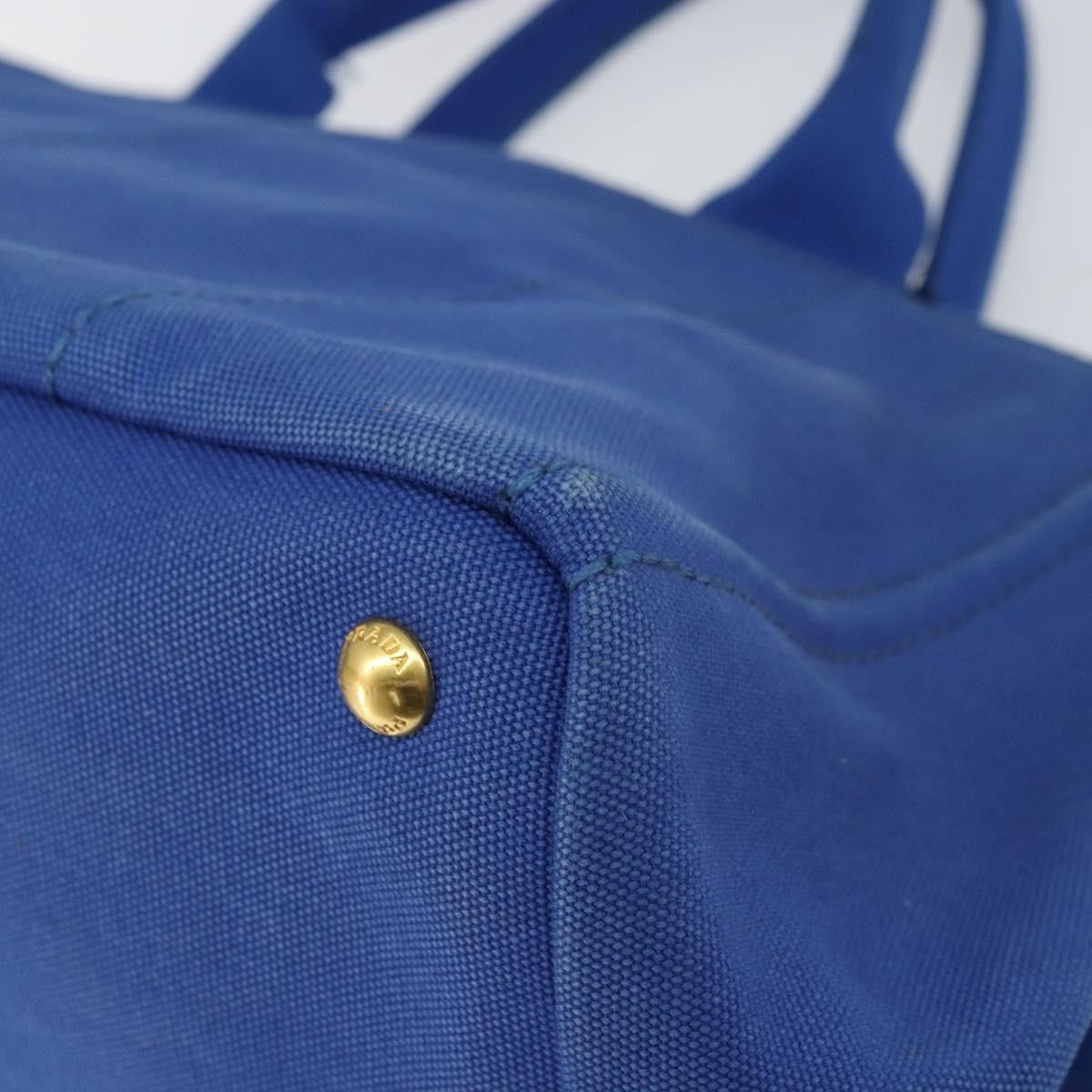 Prada Canapa Open Tote Canvas, BLUE, CANVAS, Tote bag