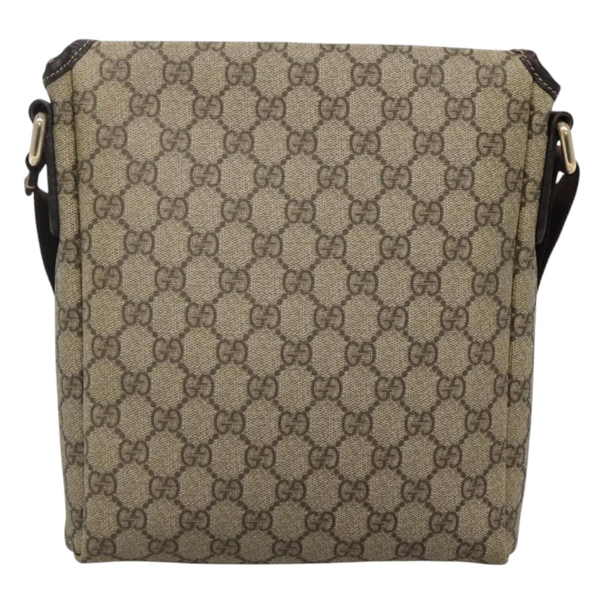 Gucci Flap Messenger GG Coated Canvas, BEIGE, CANVAS, Shoulder bag