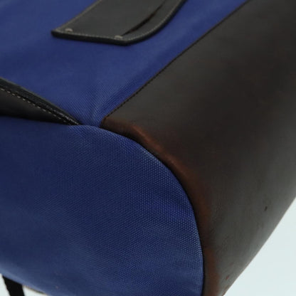 Prada Logo Backpack Canvas, BLUE, CANVAS, Backpack