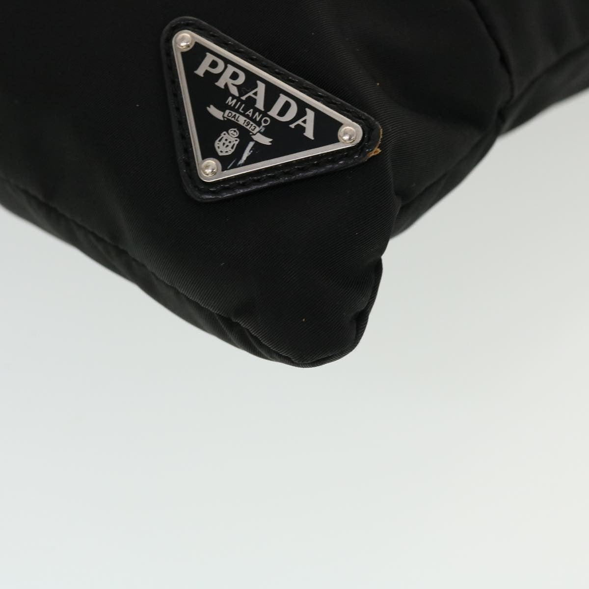 Prada Zip Messenger Bag Horizontal Quilt Tessuto, BLACK, NYLON, Shoulder bag