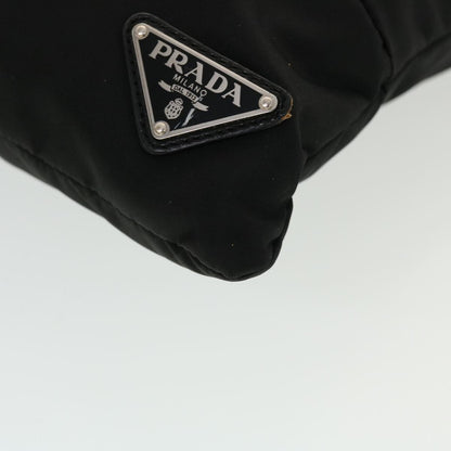 Prada Zip Messenger Bag Horizontal Quilt Tessuto, BLACK, NYLON, Shoulder bag