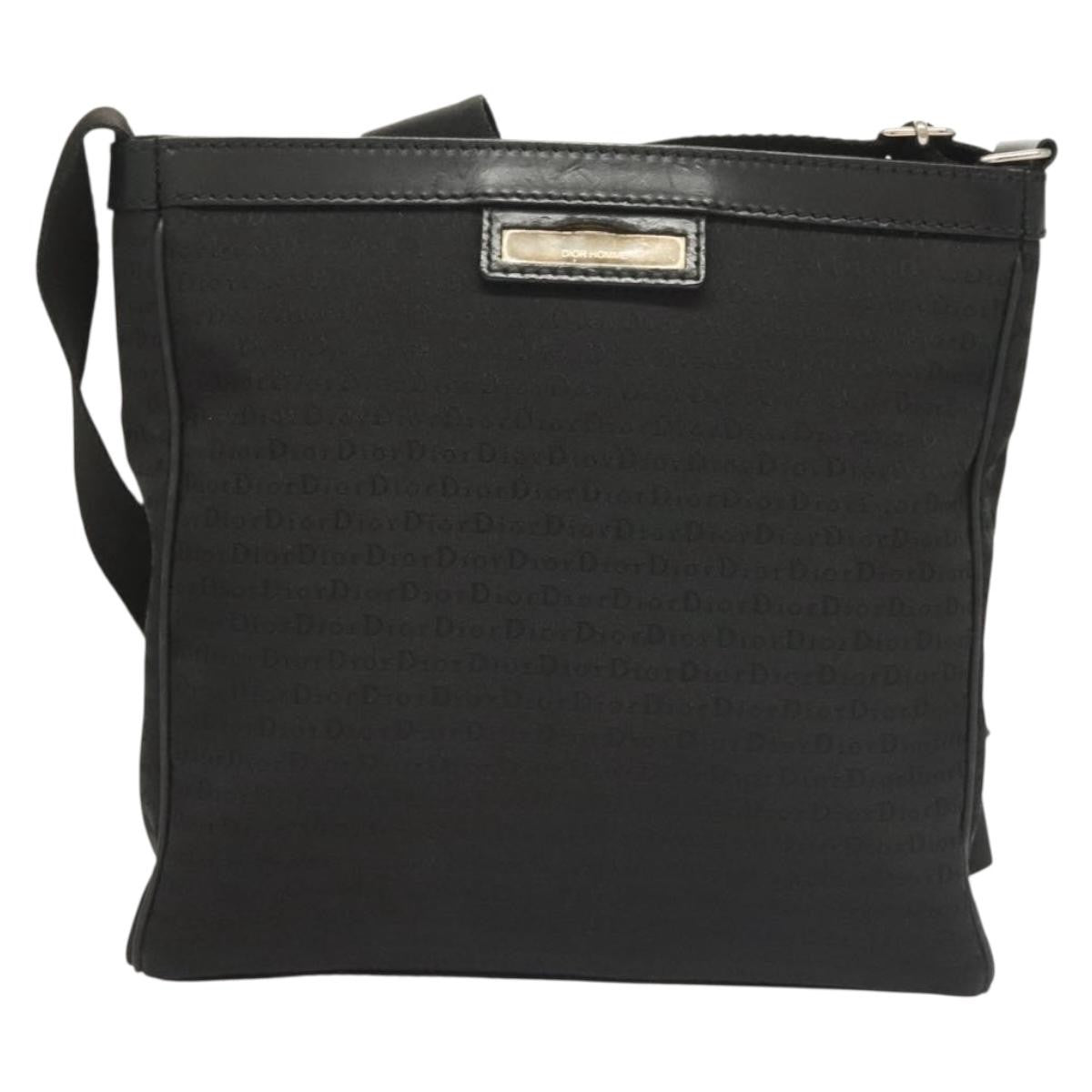 Christian Dior Vintage Zip Shoulder Bag Diorissimo Canvas, BLACK, CANVAS, Shoulder bag