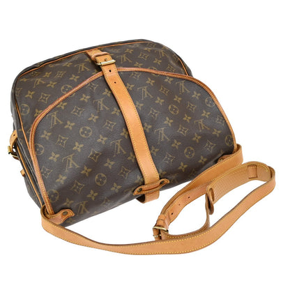 Louis Vuitton Saumur Handbag Monogram Canvas, BROWN, LEATHER, Shoulder bag