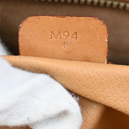 Celine Vintage Macadam Handbag Canvas and Leather, BROWN, CANVAS, Handbag