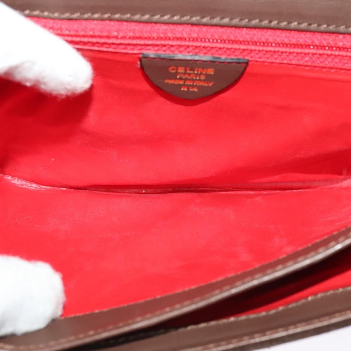 Celine Circle logo Suede and Leather, BROWN, SUEDE, Shoulder bag