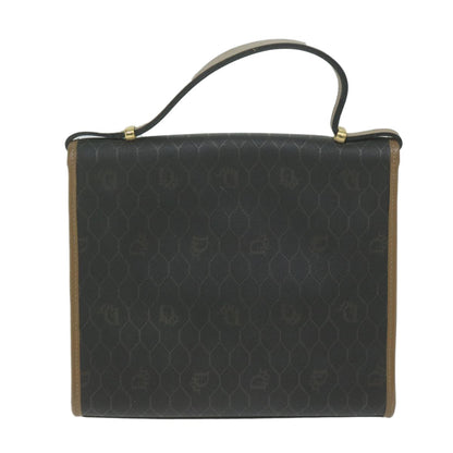 Christian Dior Vintage Honeycomb Handbag Canvas Leather, BLACK, CANVAS, Handbag