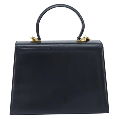Salvatore Ferragamo Convertible Top Handle Bag Leather, NAVY, LEATHER, Handbag