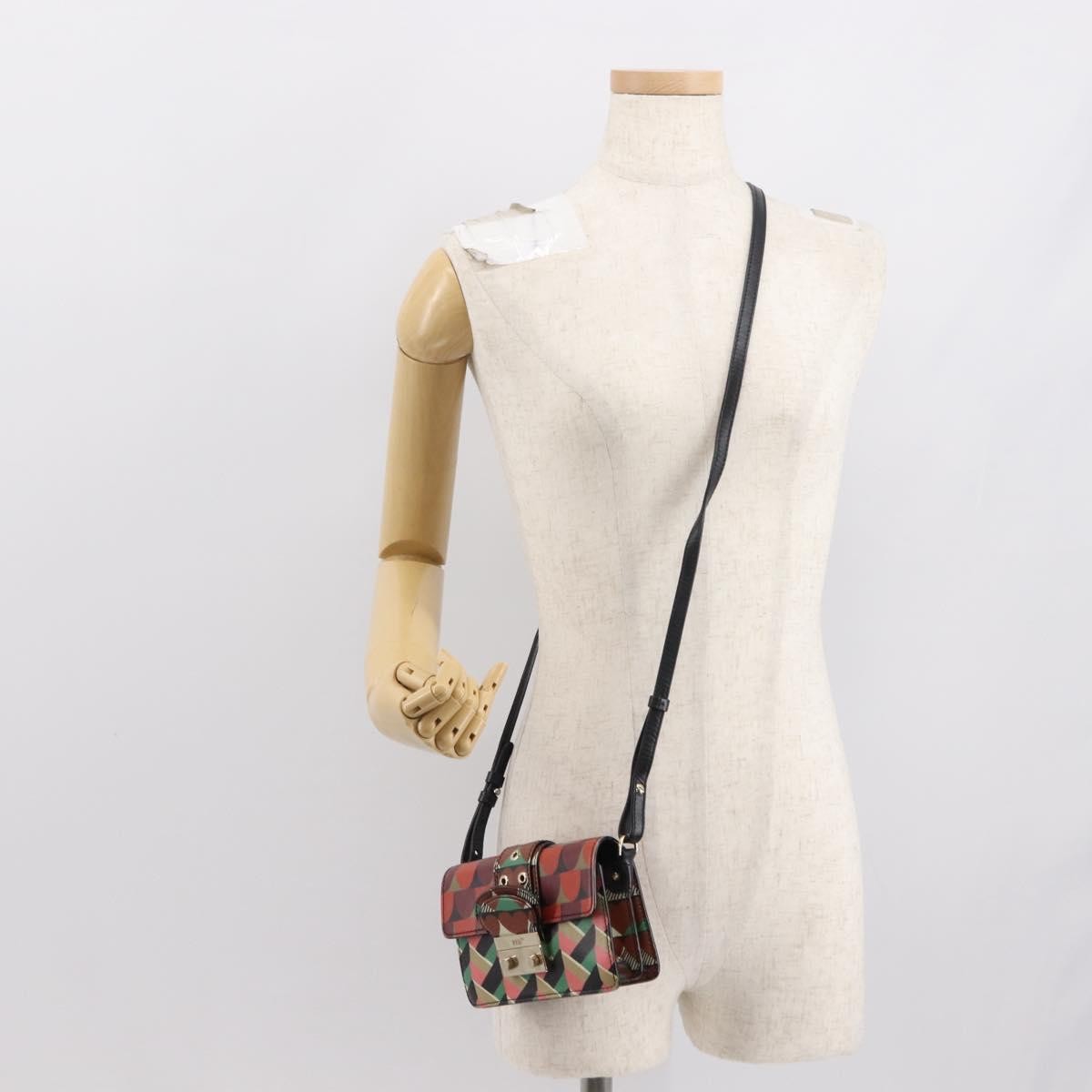 Valentino Garavani Glam Lock Shoulder Bag Printed Leather, MULTICOLOUR, LEATHER, Shoulder bag