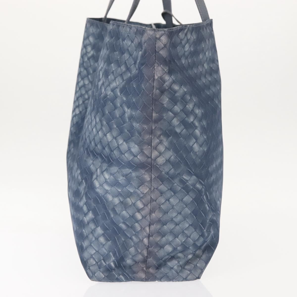Bottega Veneta Intrecciolusion Tote Printed Nylon, BLUE, NYLON, Tote bag