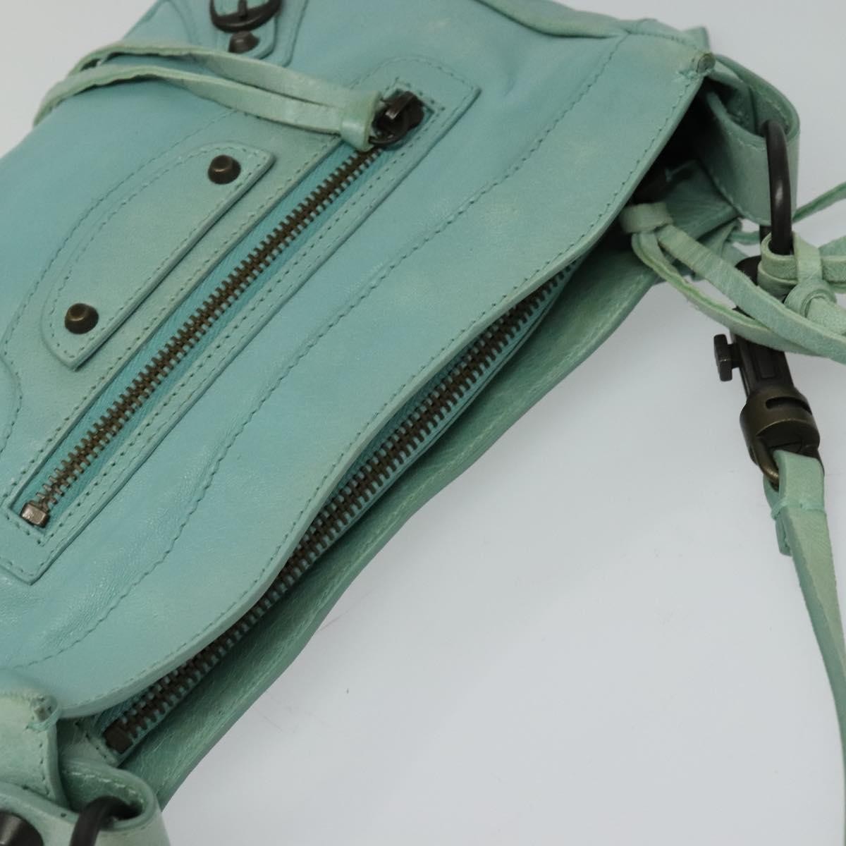 Balenciaga Hip Classic Studs Crossbody Bag Leather, BLUE, LEATHER, Shoulder bag