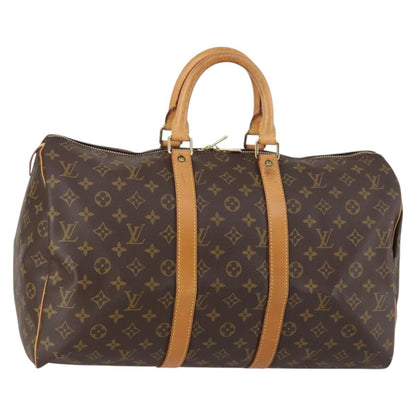 Louis Vuitton Keepall Bag Monogram Canvas, BROWN, CANVAS, Travel bag