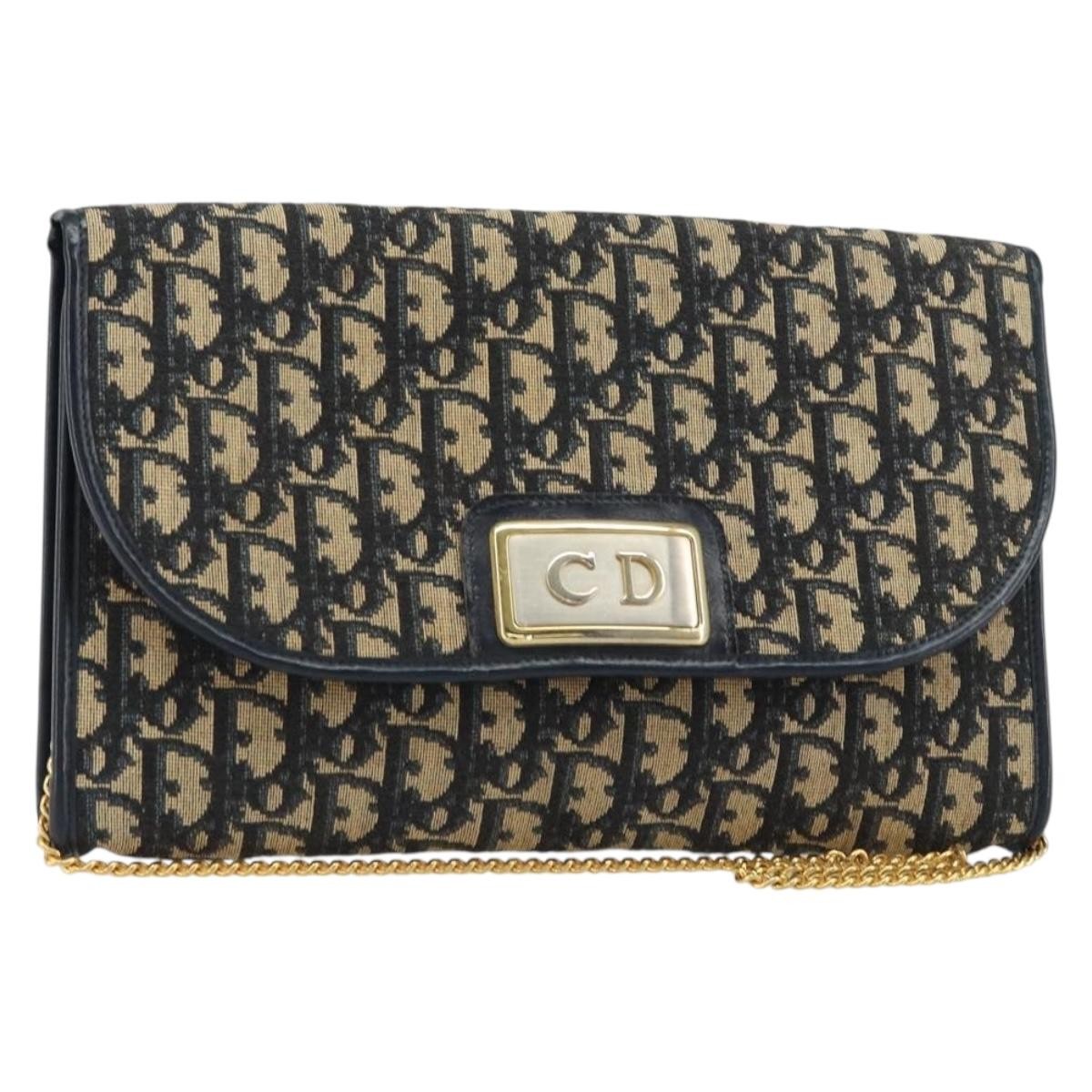 Christian Dior Vintage CD trotter Shoulder bag Canvas, NAVY, CANVAS, Shoulder bag