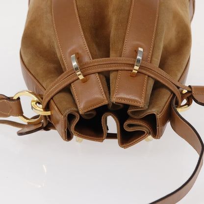 Salvatore Ferragamo Vintage Shoulder Bag Leather, BEIGE, SUEDE, Shoulder bag